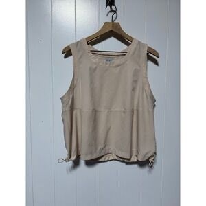 FLX Womens‎ Tank Top Size L Light Pink Sleeveless Drawstring Waist Athleisure